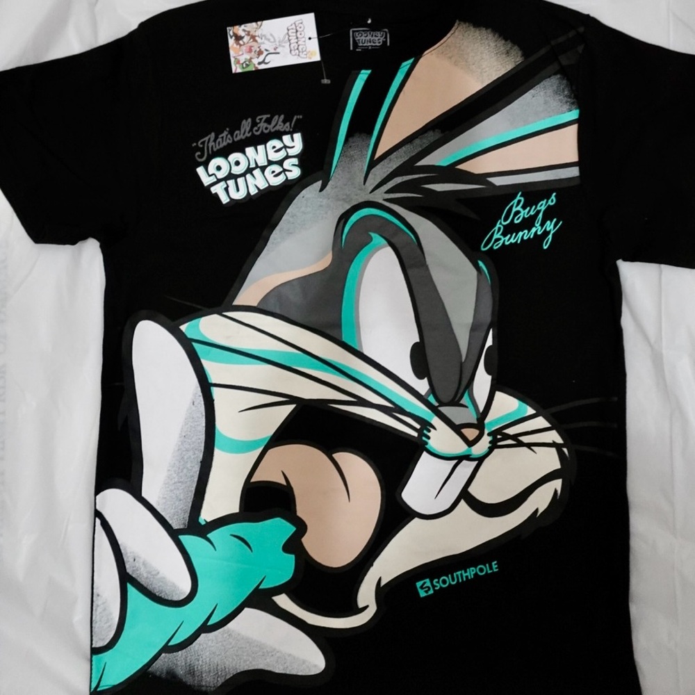 South Pole Black Looney Tunes Bugs Bunny Tee